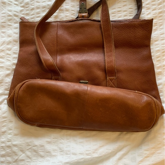 L.L. Bean Leather Messenger Tote (Medium), Brown Leather - Picture 2 of 11